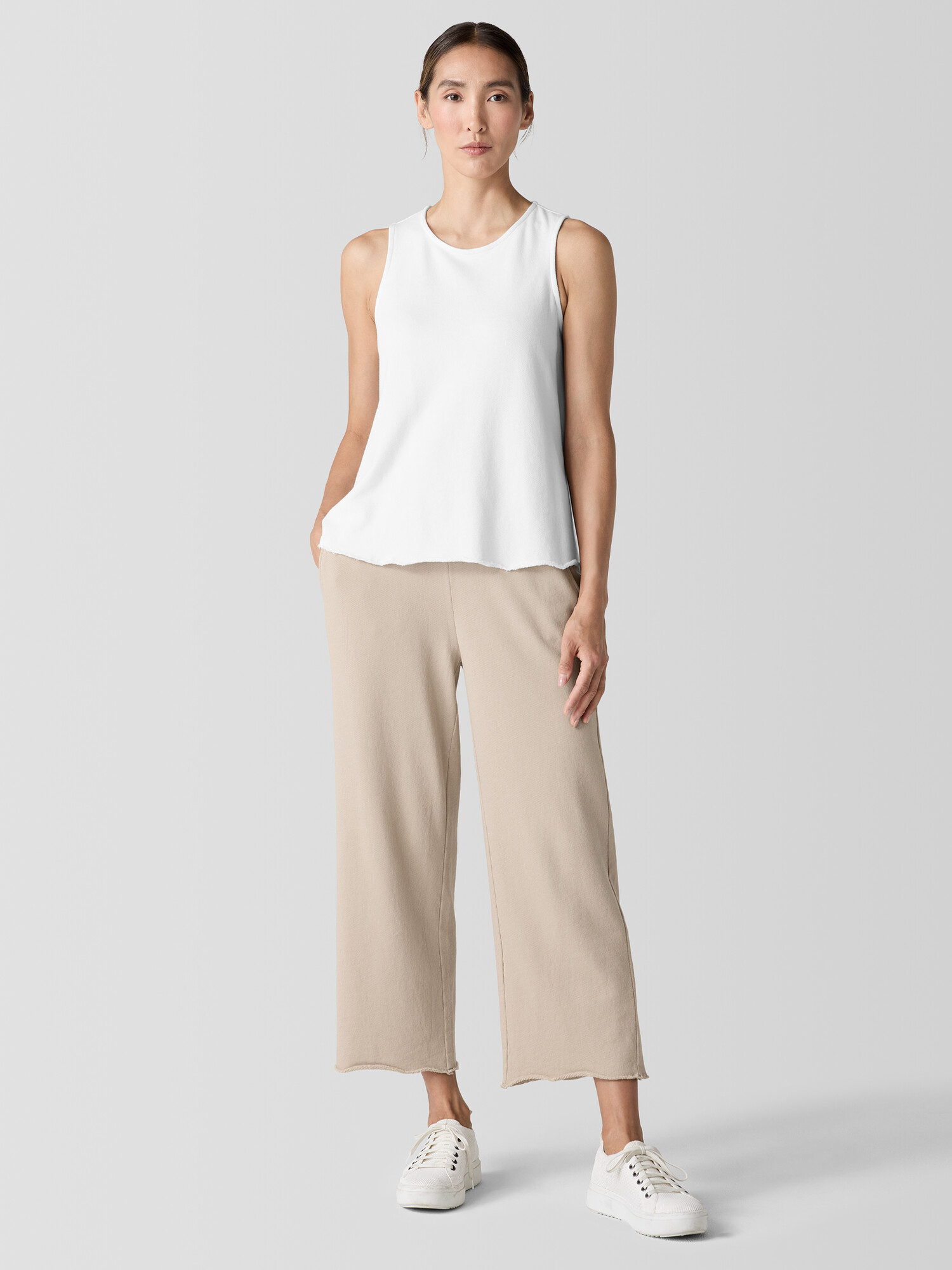 Lightweight Organic Cotton French Terry Straight Pant