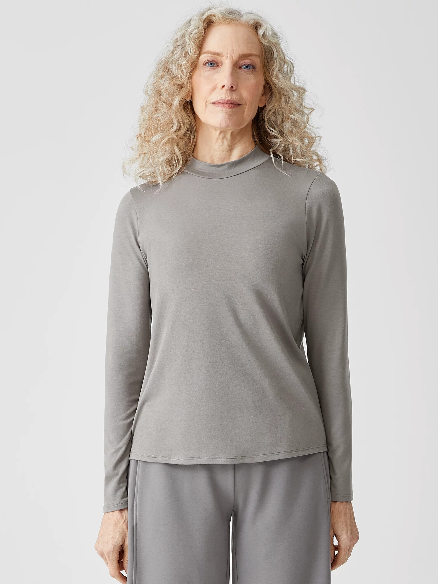 Fine Jersey Mock Neck Top