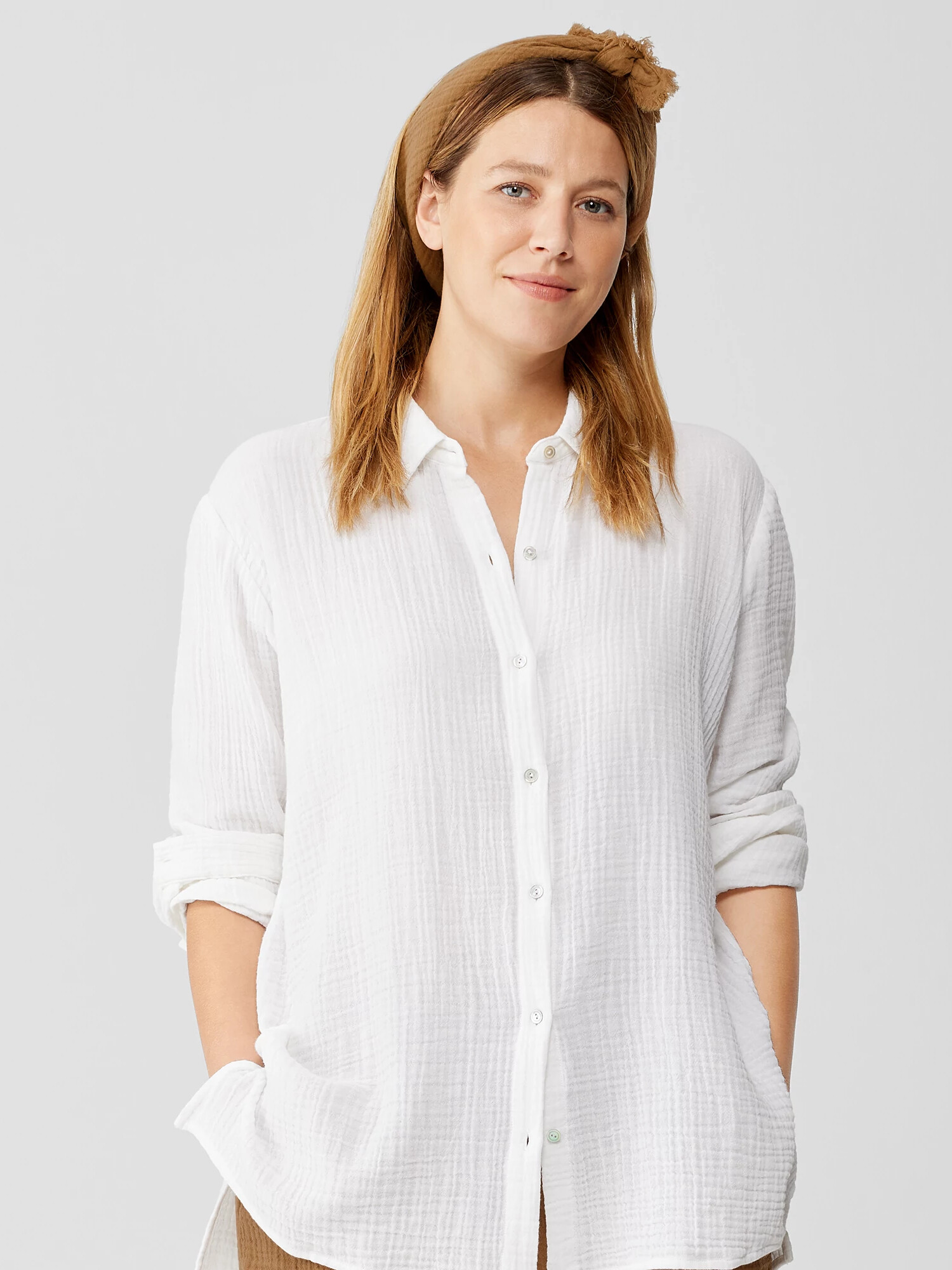 Organic Cotton Gauze Bandana by EILEEN FISHER