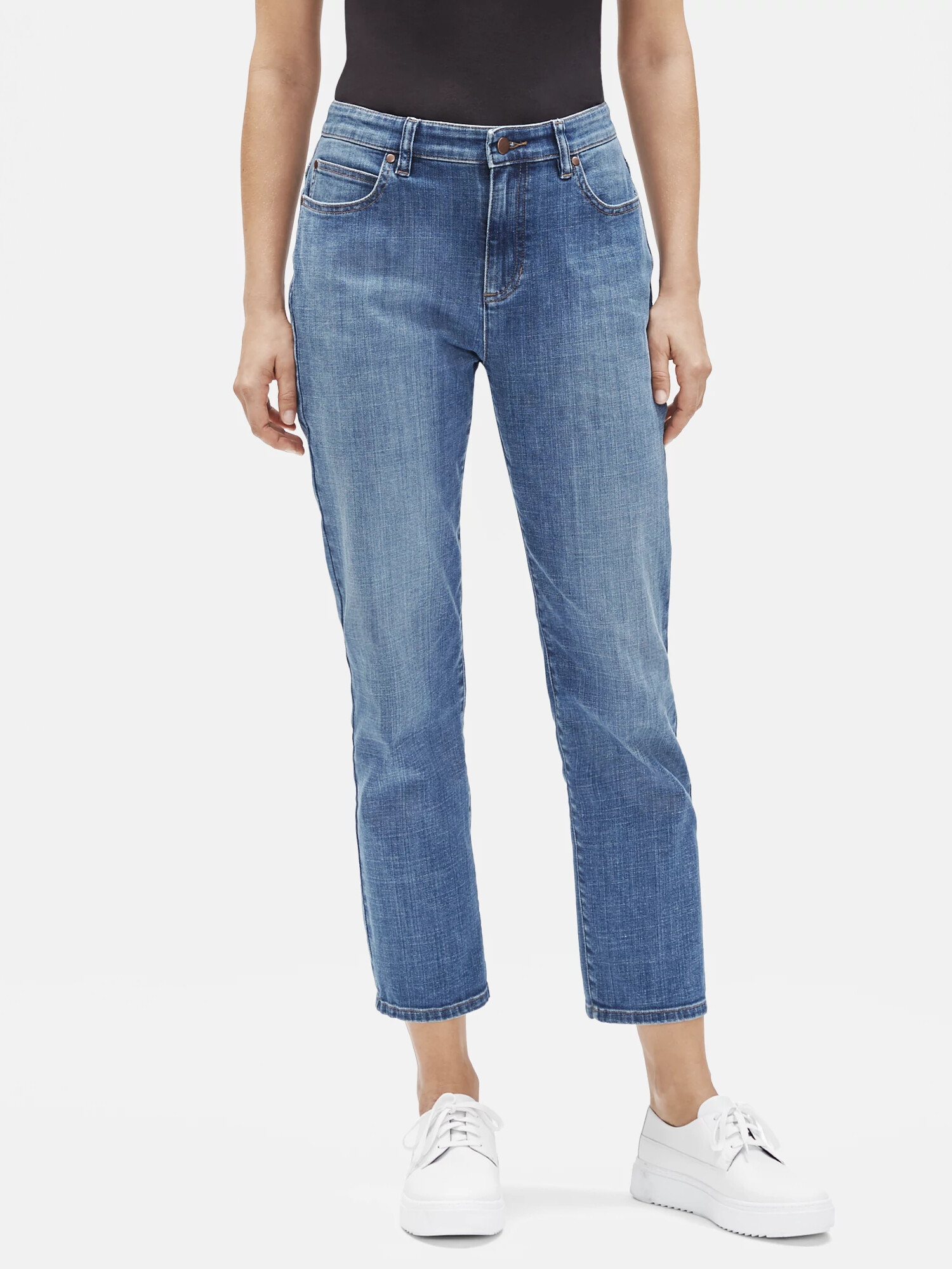 Organic Cotton Stretch Straight Ankle Jean