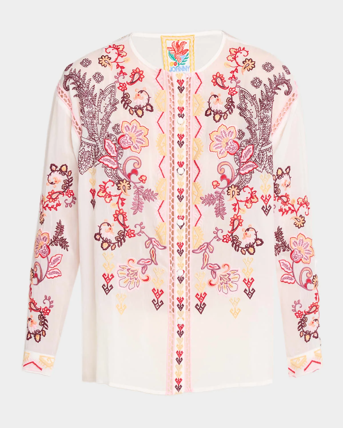 Karol Floral-Embroidered Shirt