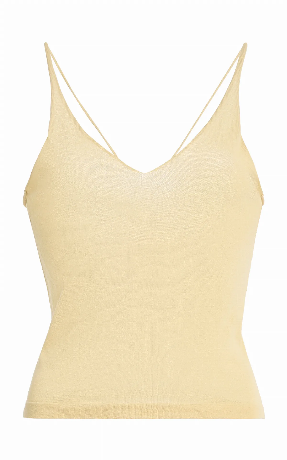 Cotton-Blend Sheer Knit Cami Top