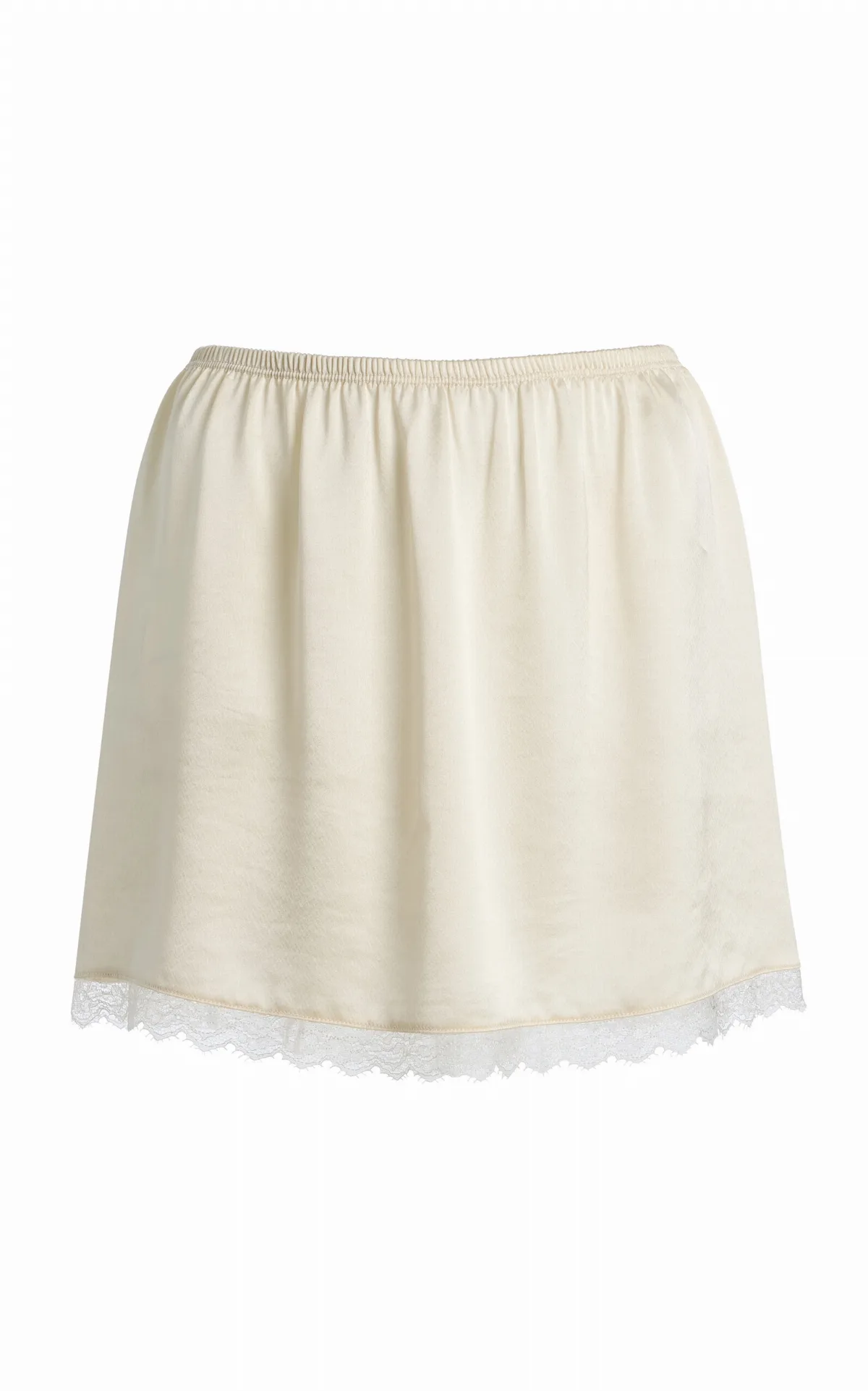 Barb Lace-Trimmed Satin Mini Skirt