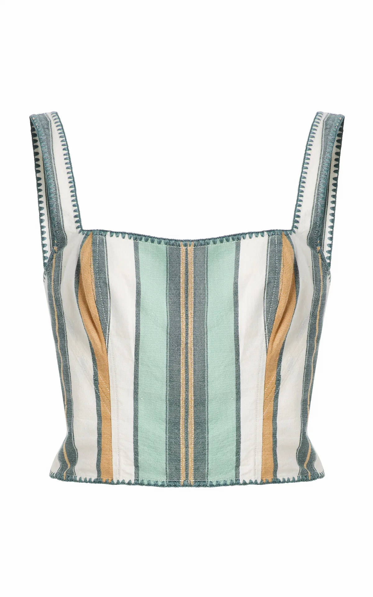 Jupiter Striped Cotton-Blend Cropped Top
