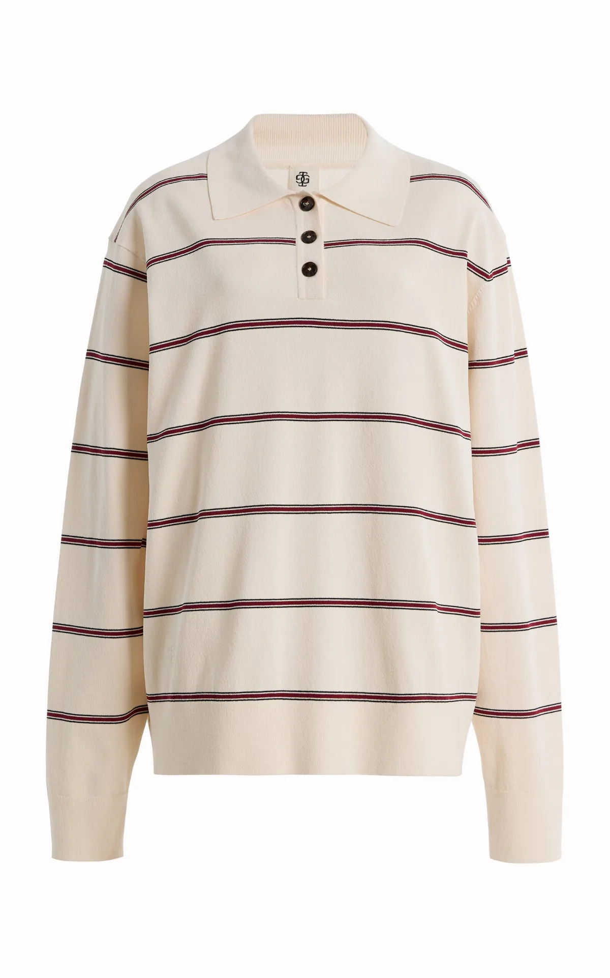 Madison Striped Knit Polo Shirt