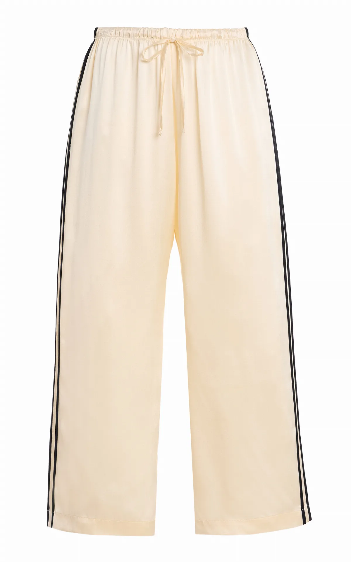 Striped Silk Wide-Leg Cropped Pants by DONNI.