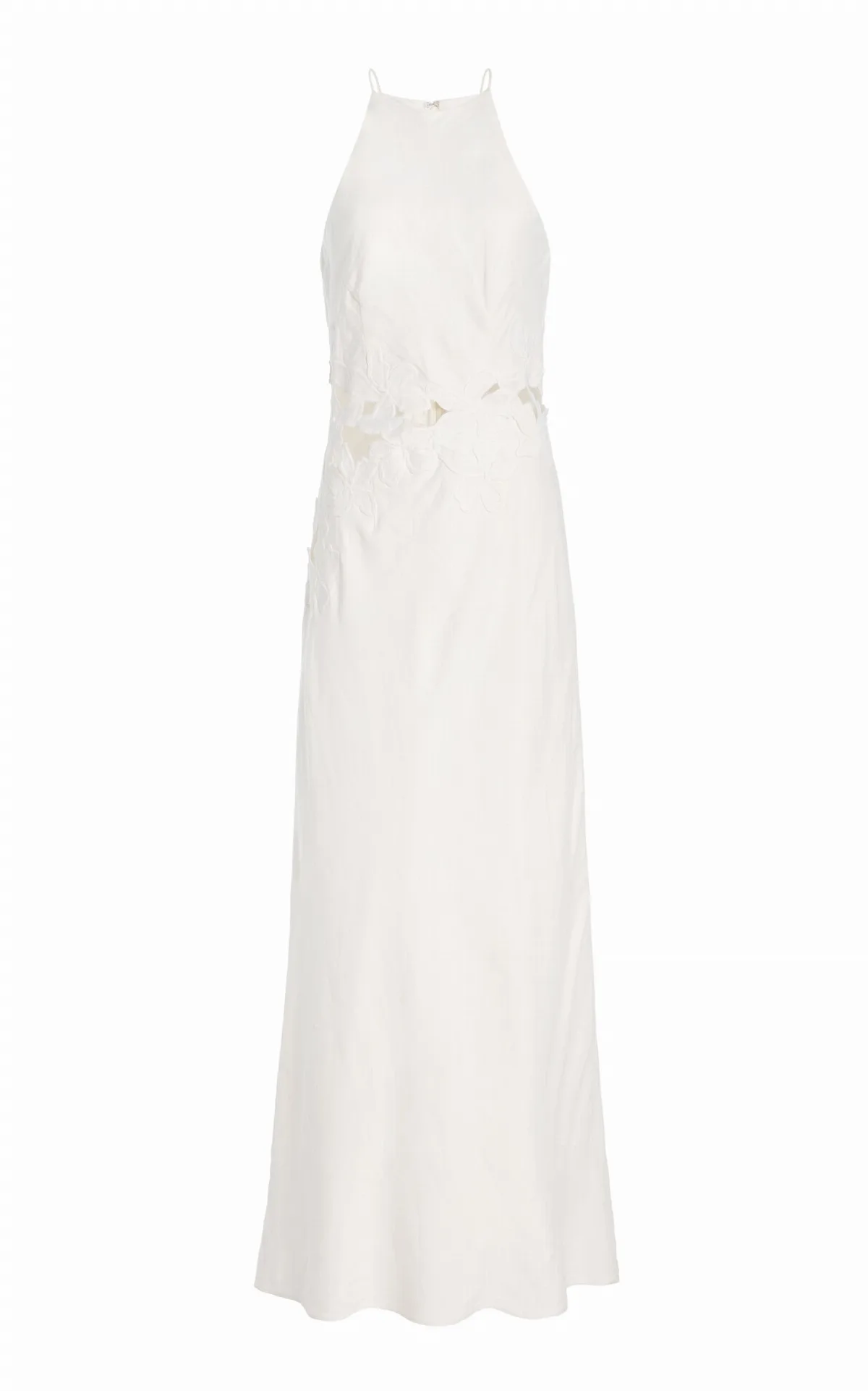 Idette Floral-Appliquéd Linen-Blend Maxi Dress