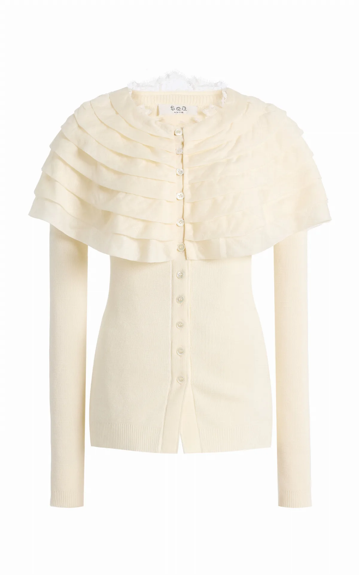 Wanda Ruffled Wool Cardigan