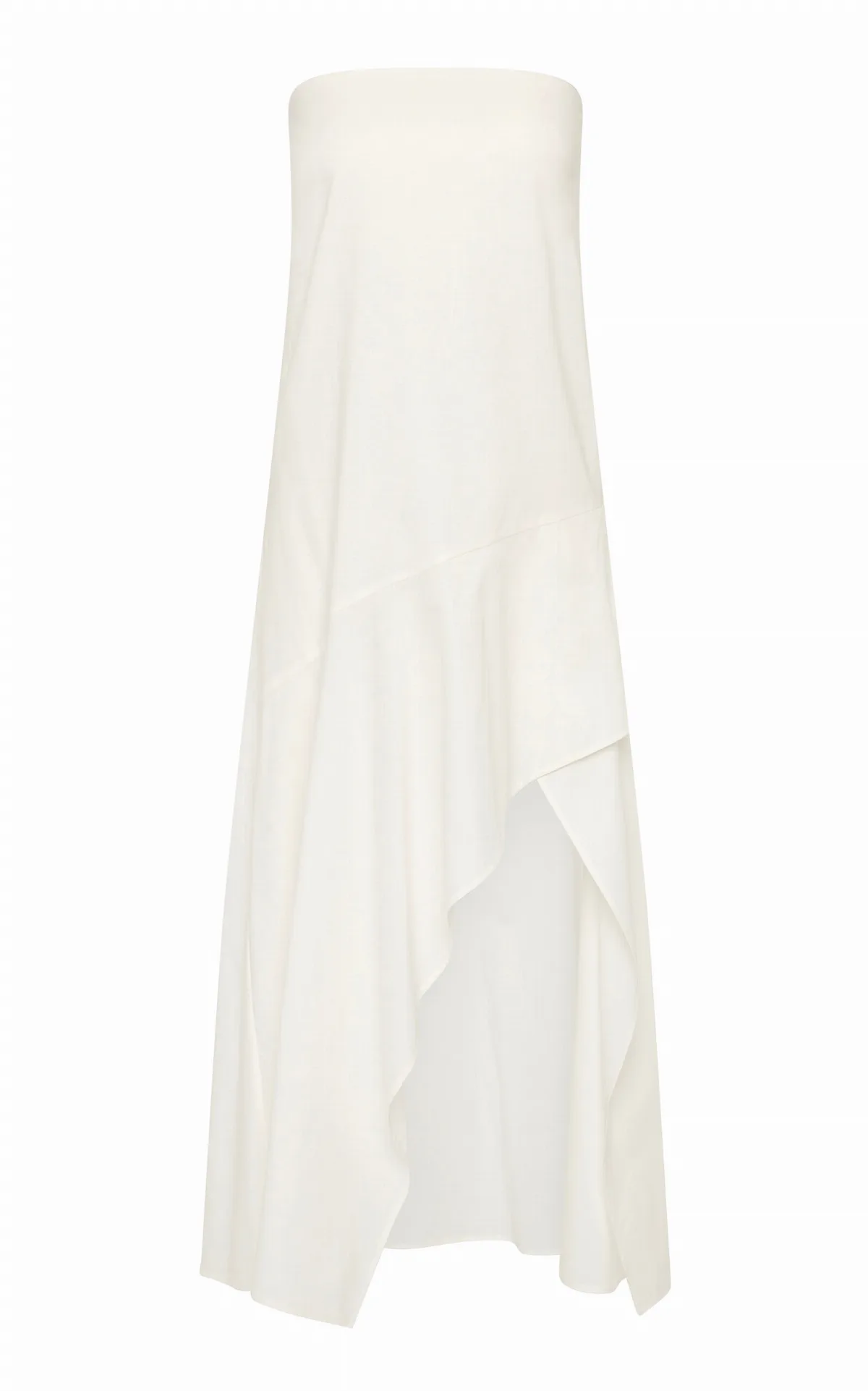 Strapless Cotton Oxford Midi Dress