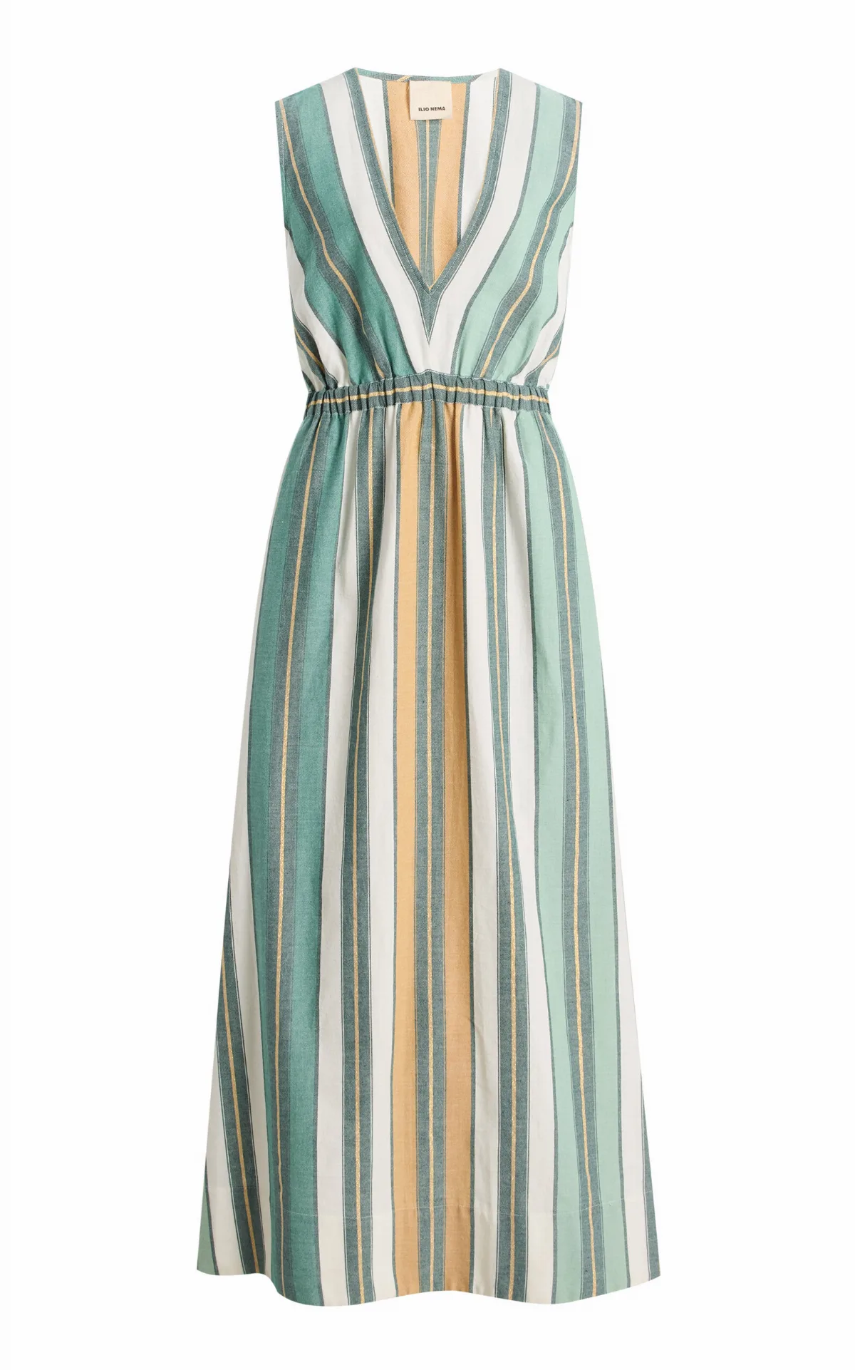 Eirene Striped Cotton-Blend Maxi Dress