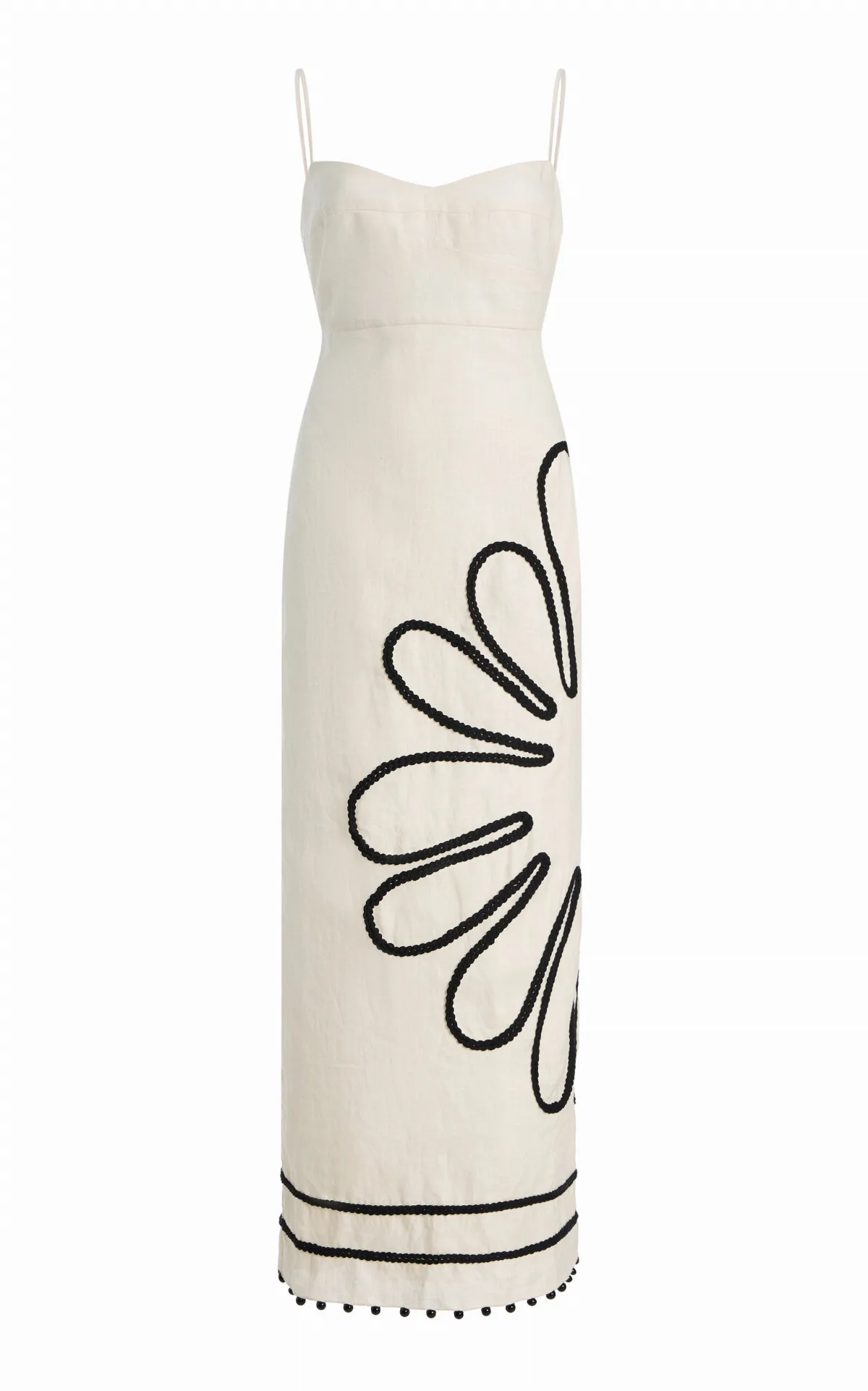 Paloma Embroidered Linen Midi Dress