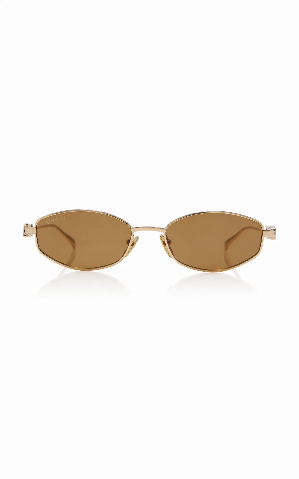Oval-Frame Metal Sunglasses