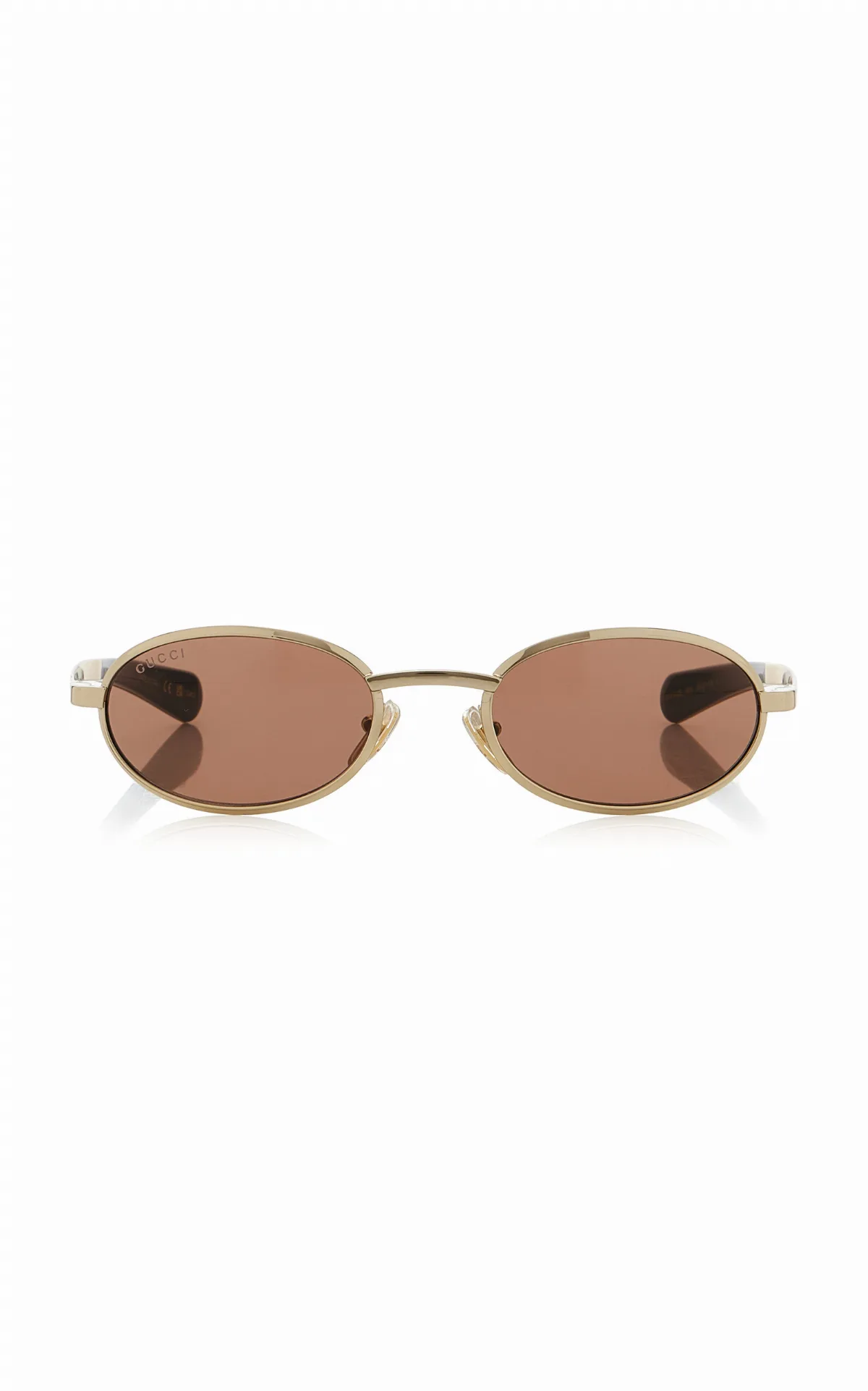 Oval-Frame Metal Sunglasses