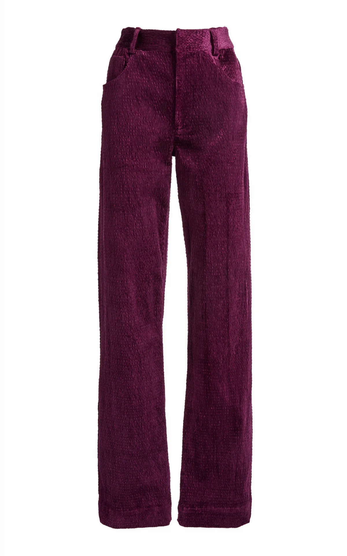 Ava Sateen Corduroy Straight-Leg Pants