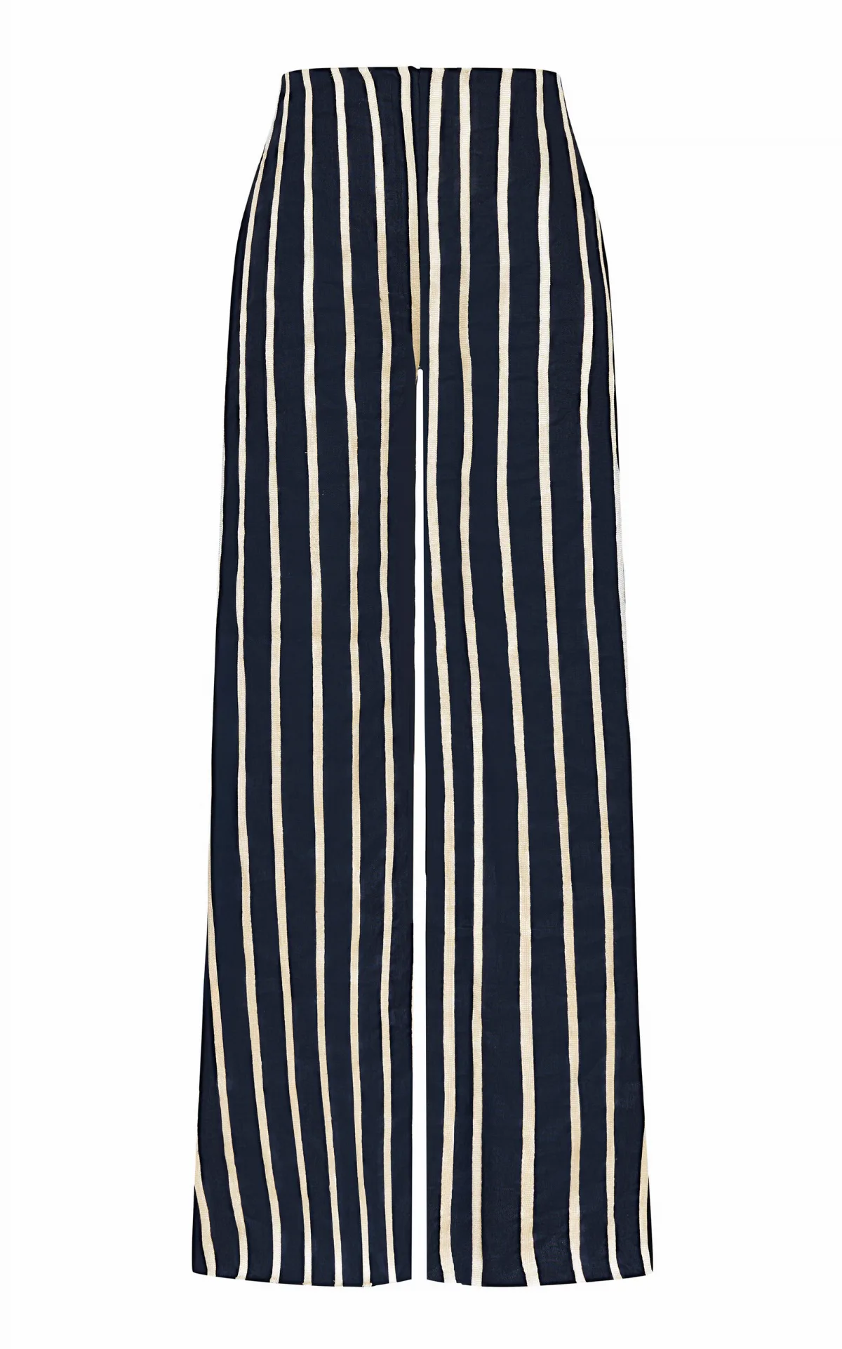 A Ti Vamos Embroidered Linen-Blend Straight-Leg Pants
