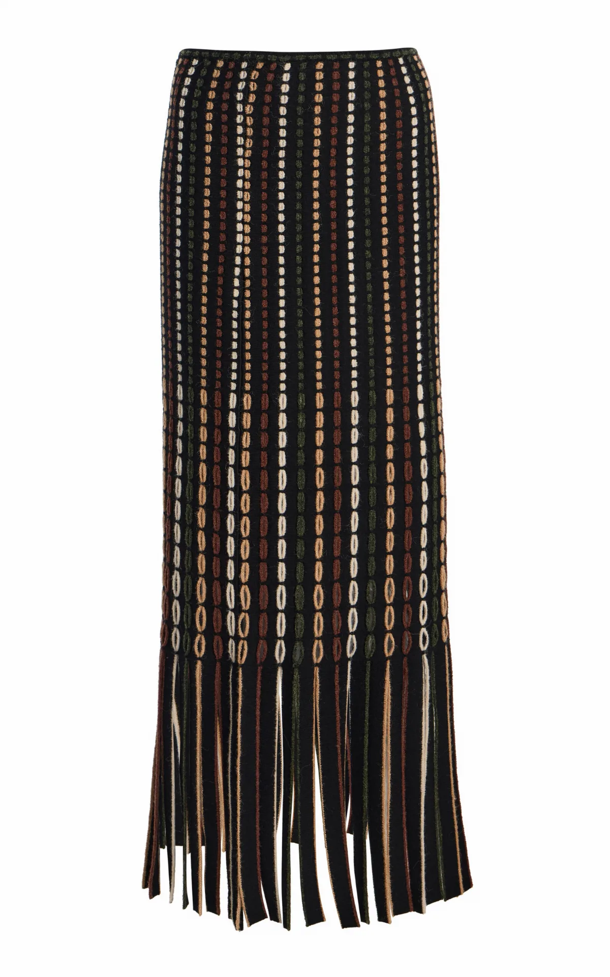 Ineze Fringe Wool Maxi Skirt