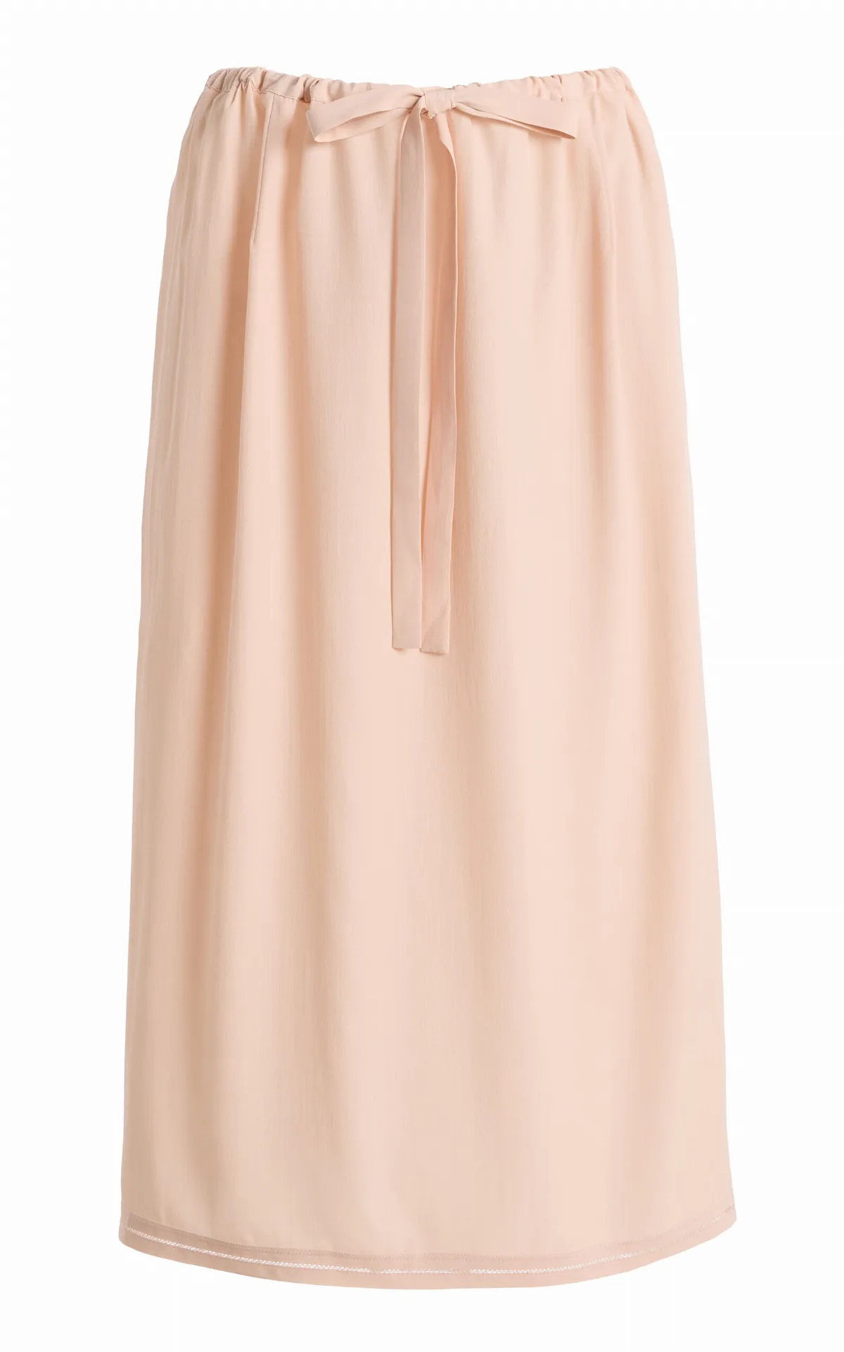 Fluid Silk Midi Drawstring Skirt