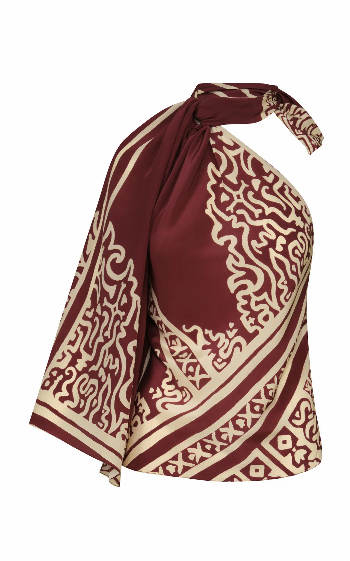 Frontier Poem Draped Silk Top