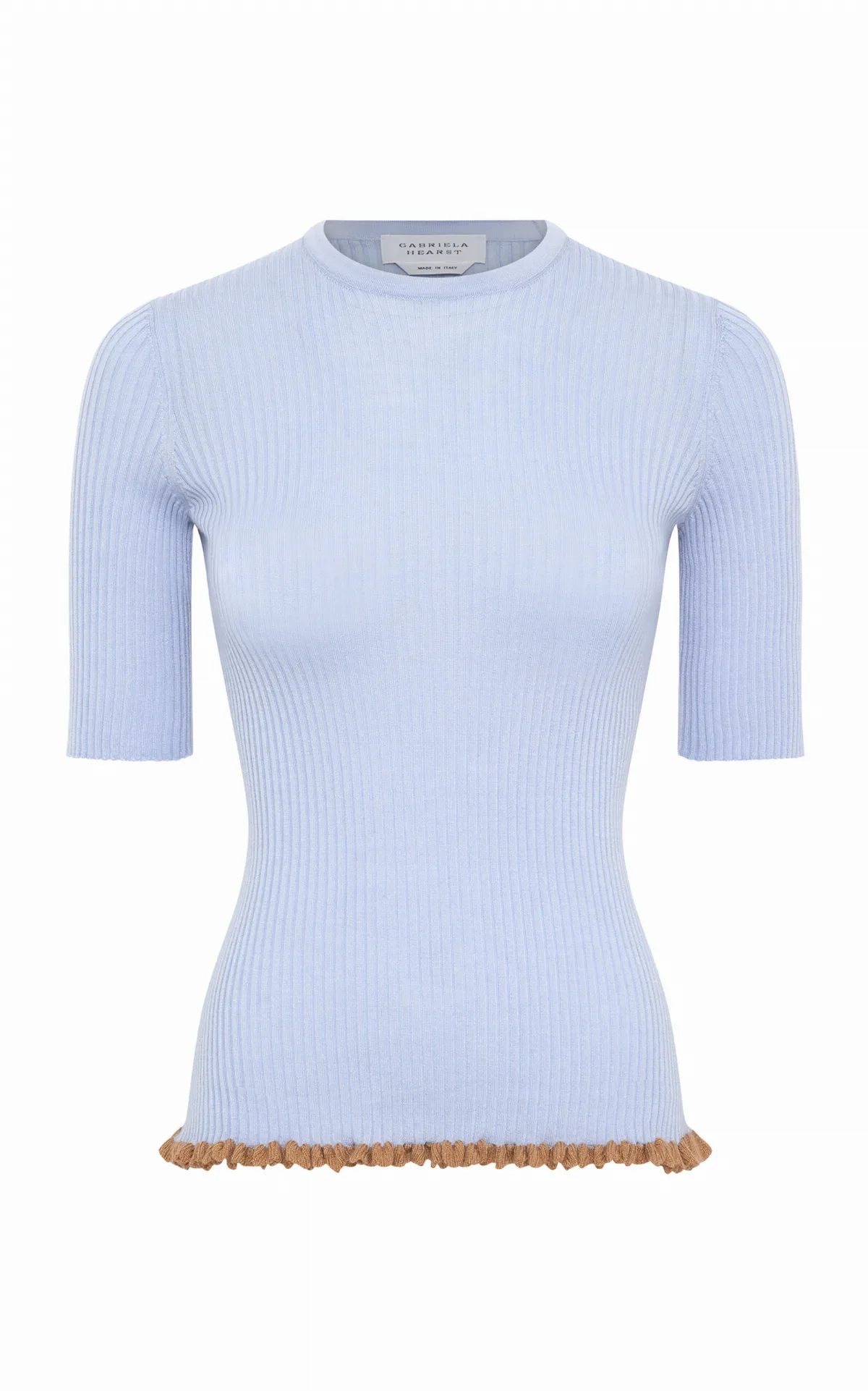 Mireya Lace-Trimmed Ribbed Wool-Silk Top