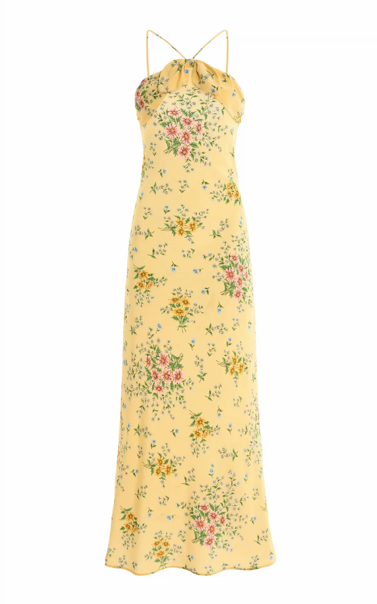 Daisy Silk-Crepe Midi Halter Slip Dress
