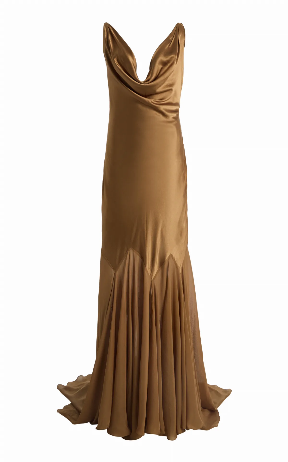 The Colleen Cowl-Neck Chiffon Gown