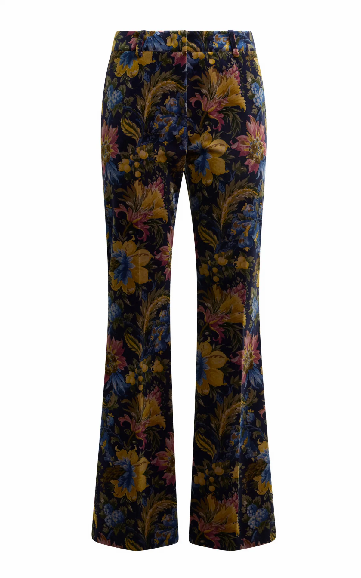 Cotton-Blend Velvet Flared Pants