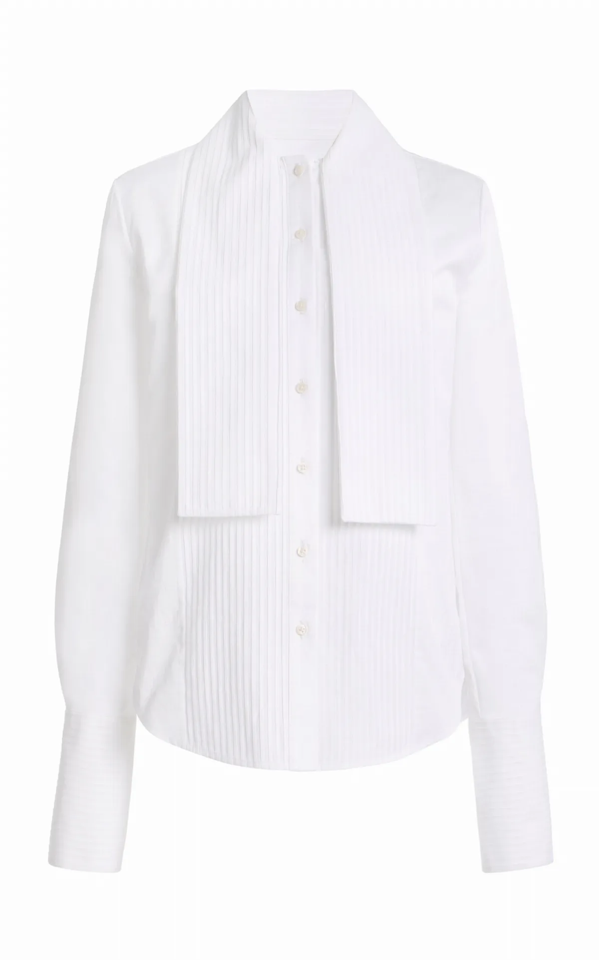 The Inez Scarf-Detailed Cotton Satin-Poplin Tuxedo Shirt