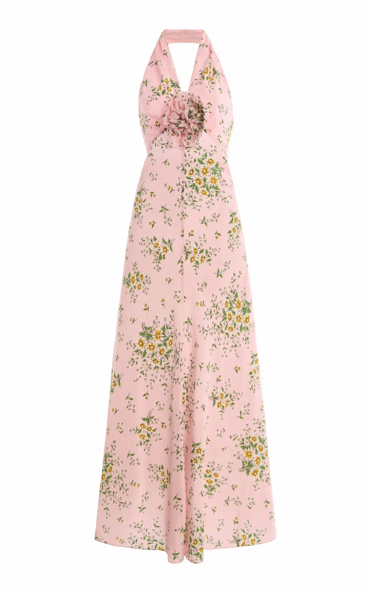 Silk Crepe Halter Dress