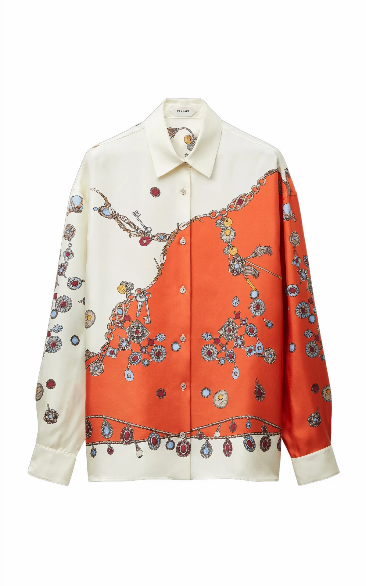 Stolen Jewels Printed Silk-Twill Top