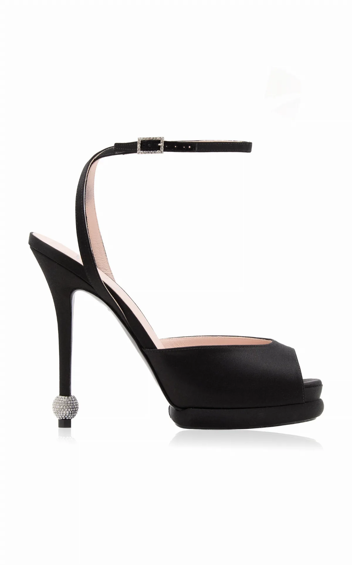 Marlene Jewel-Heel Satin Platform Sandals