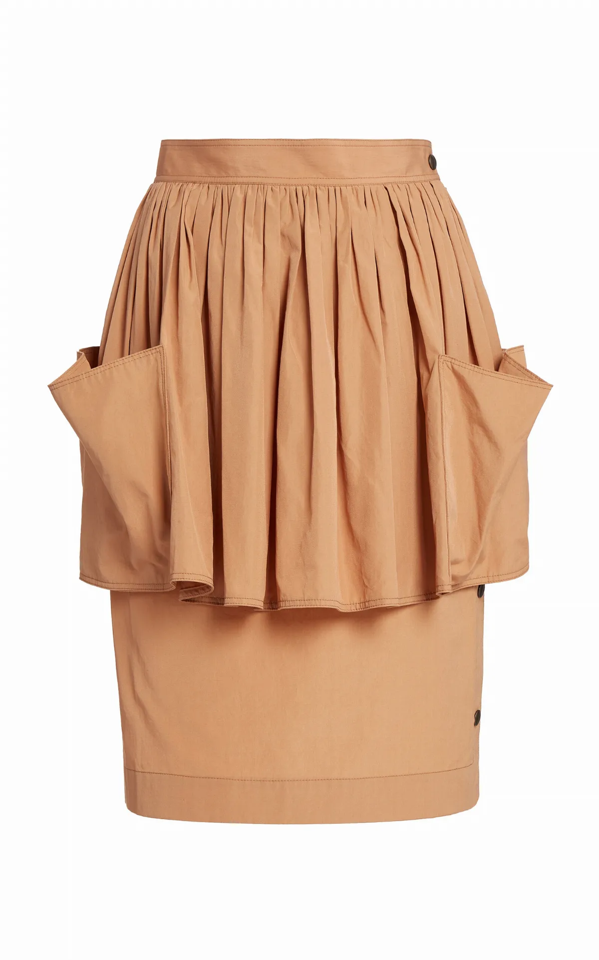 Peplum Cotton Knee-Length Skirt