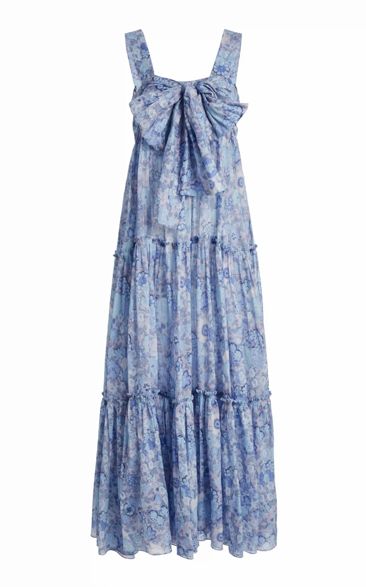 Floral-Printed Cotton Voile Midi Dress