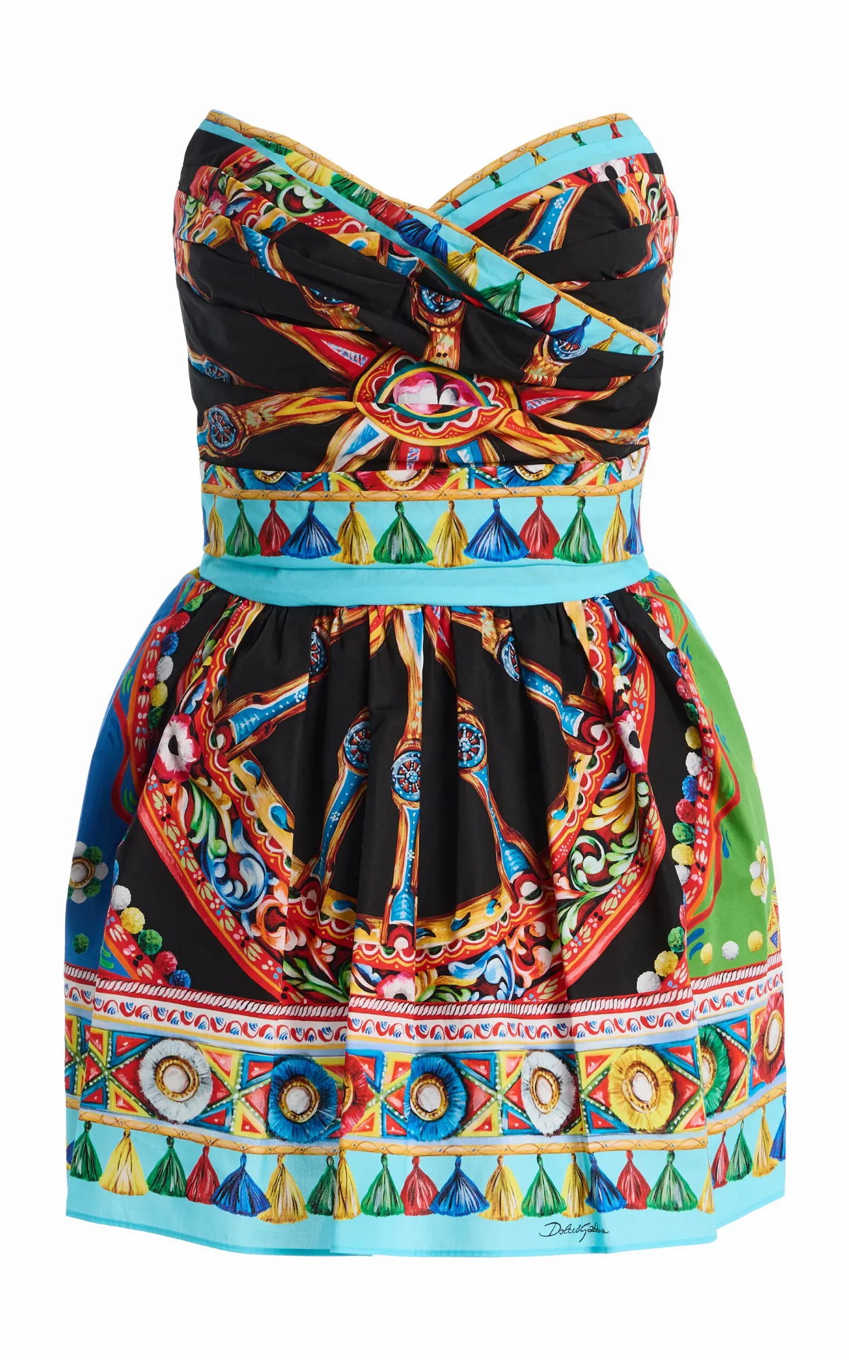 Printed Cotton Mini Dress