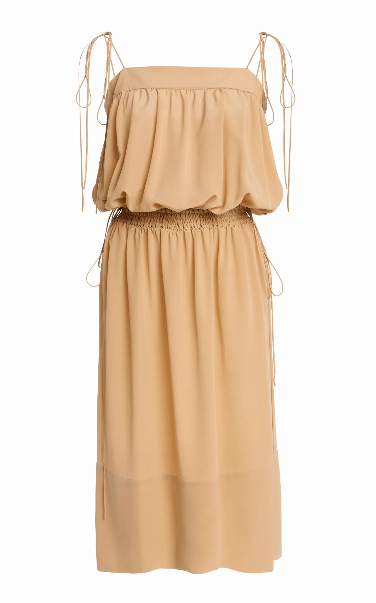 Silk Crepe De Chine Midi Balloon Dress