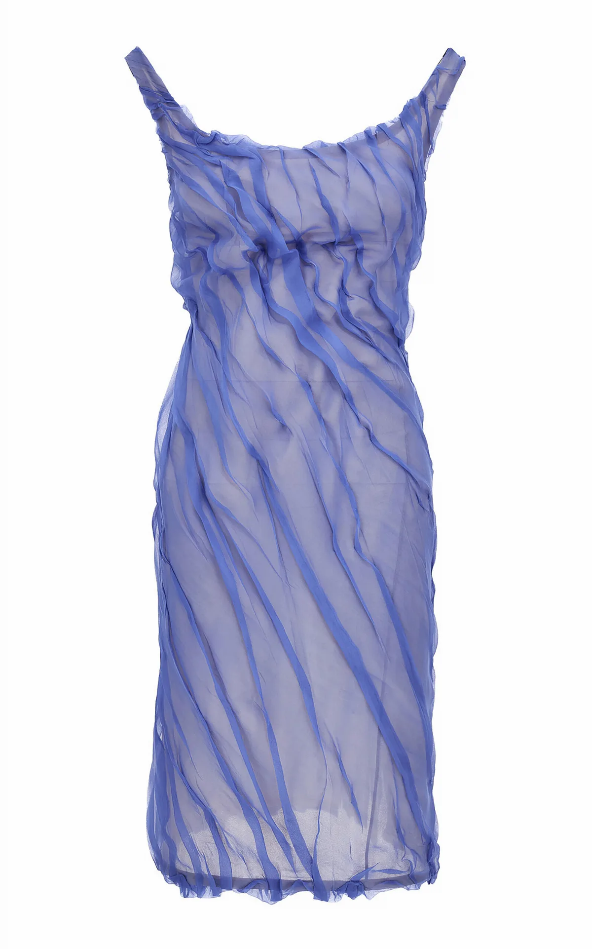 Draped Silk-Chiffon Midi Dress