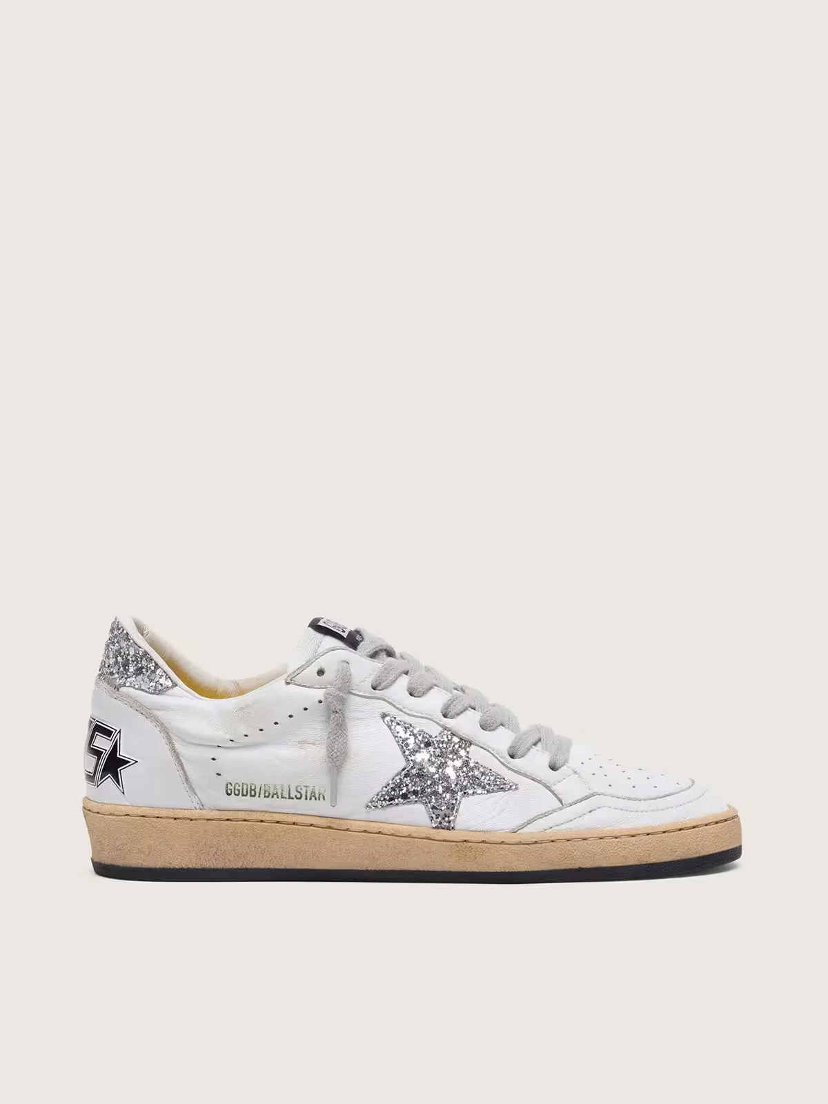 Ball Star in Nappa with Silver Glitter Star and Heel Tab