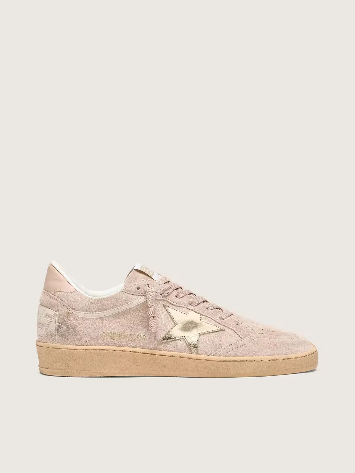 Ball Star in Powder-Pink Suede with Metallic Gold Star