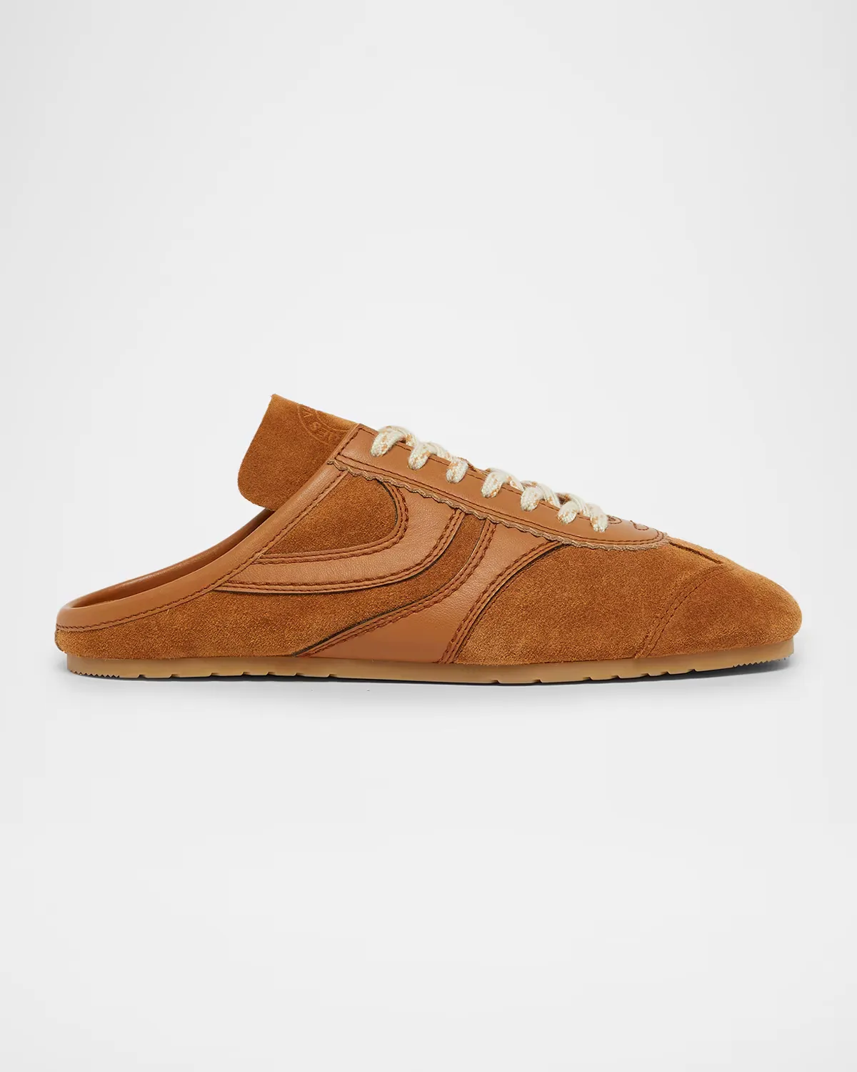 Mixed Leather Retro Runner Sneaker Mules