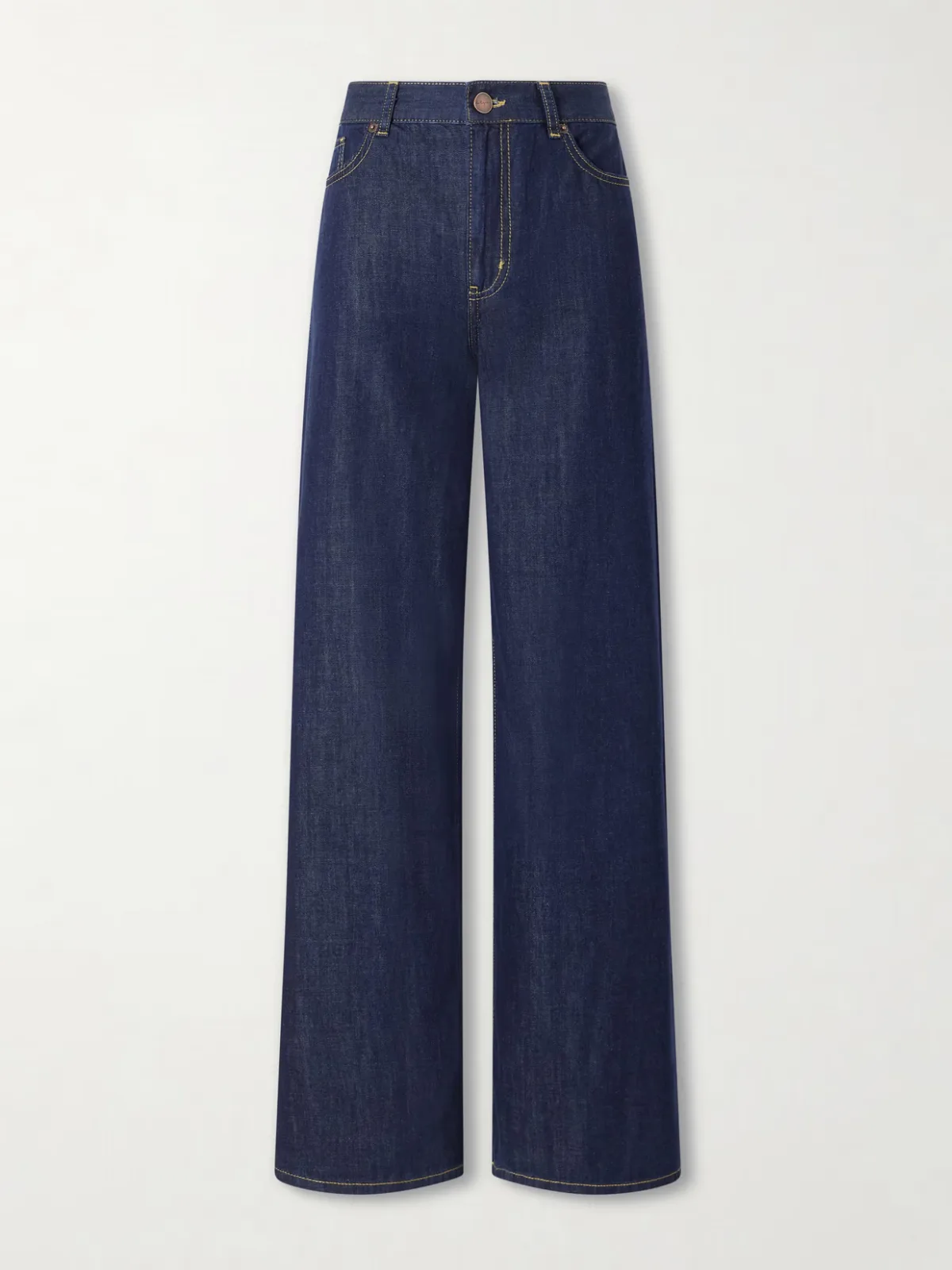 Isadora Cotton-Chambray Wide-Leg Jeans