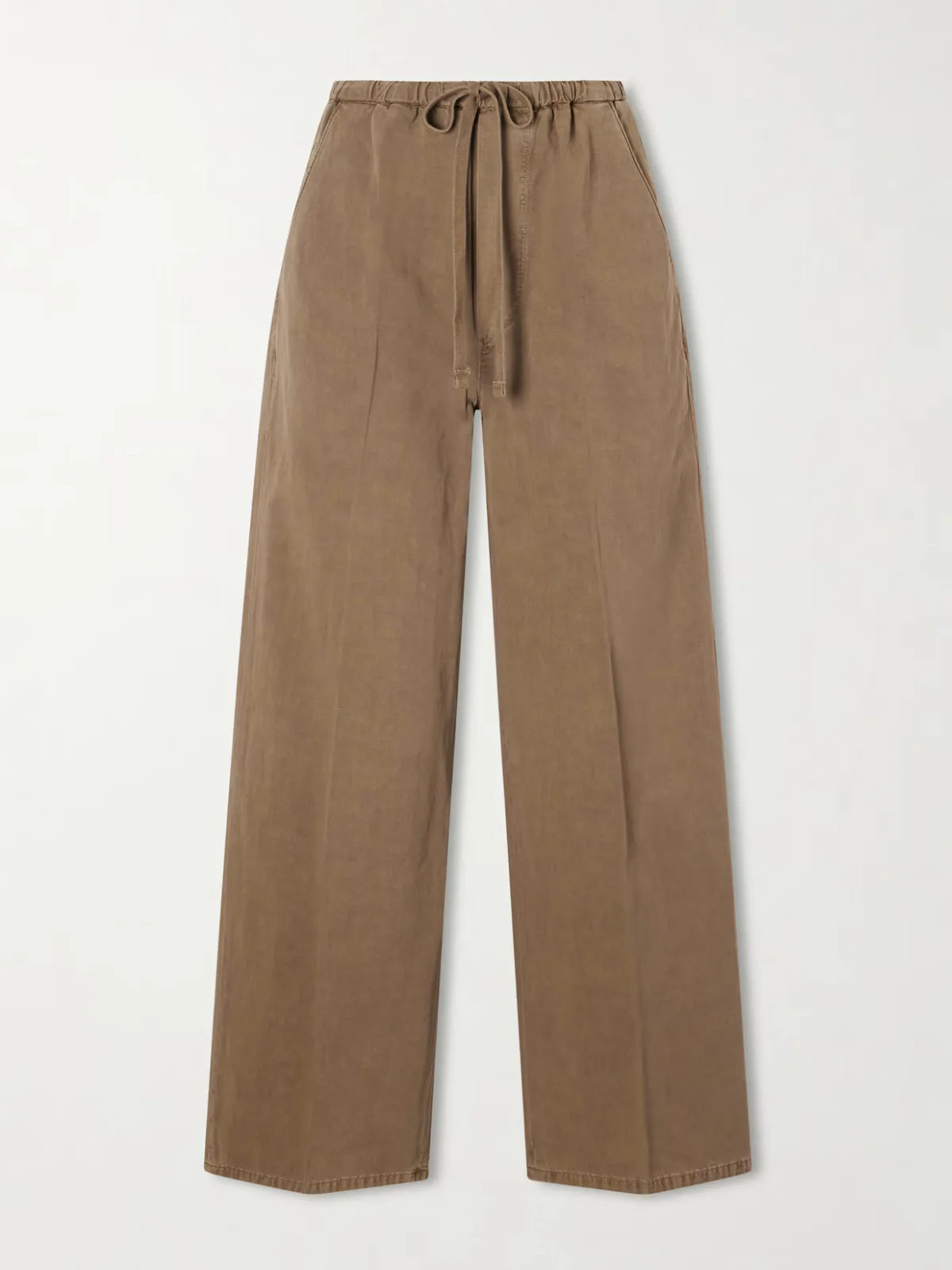 Aurora Cotton and Linen-Blend Wide-Leg Pants