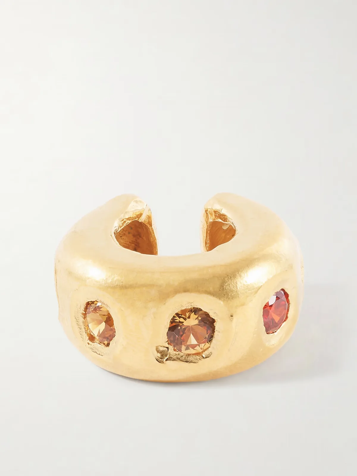 Sol Gold-Plated Cubic Zirconia, Sapphire Ear Cuff