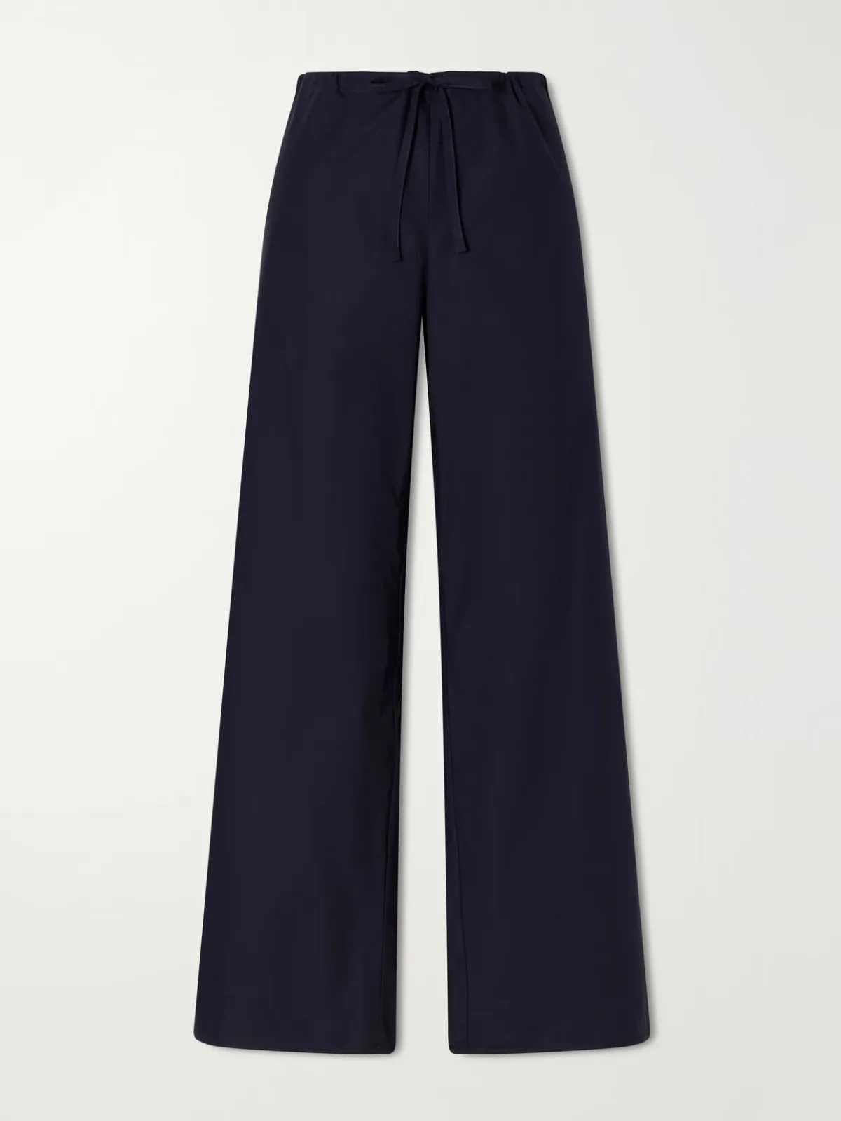 Josephine Drawstring Organic Cotton-Poplin Straight-Leg Pants