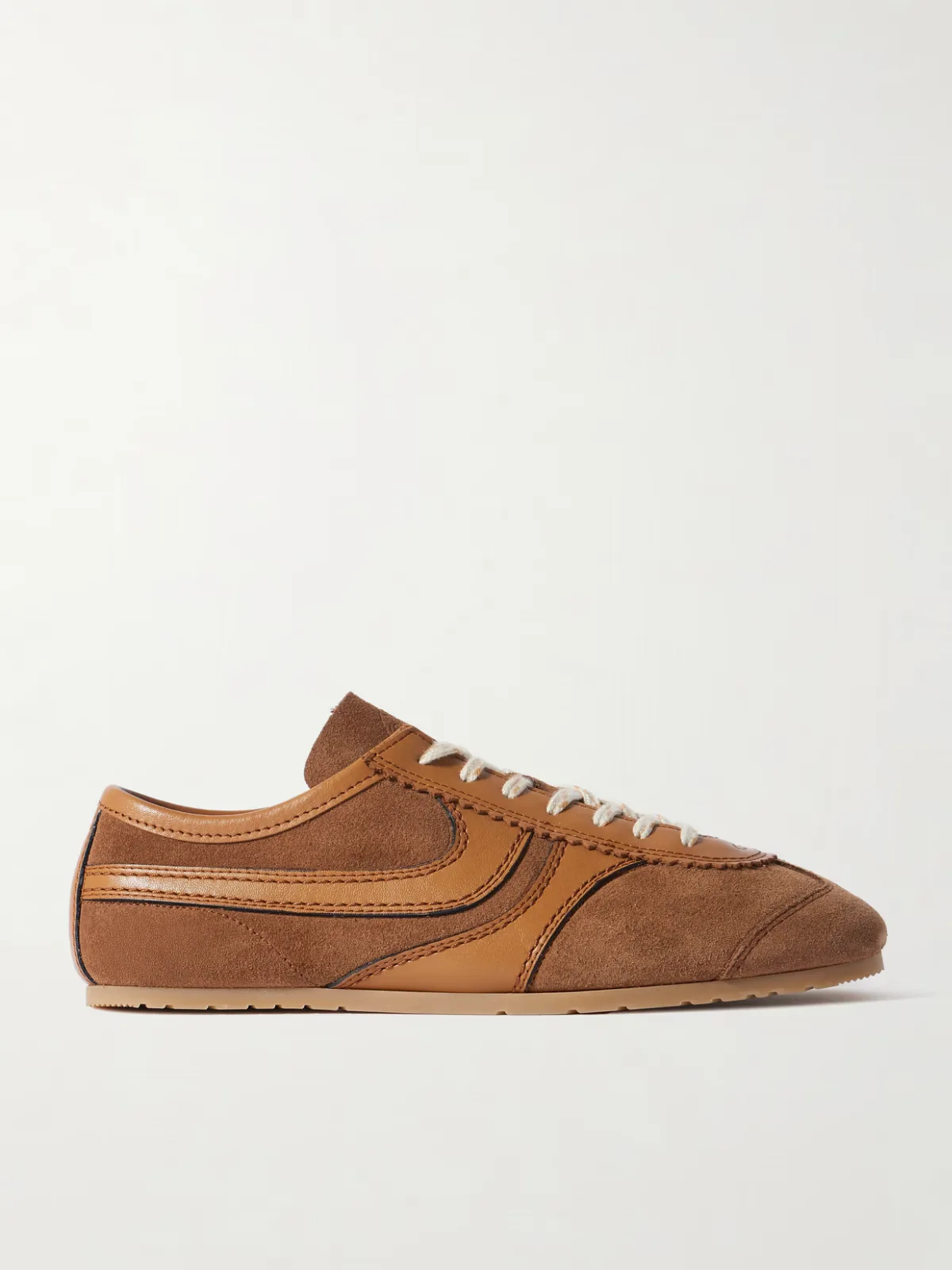Leather-Trimmed Suede Sneakers