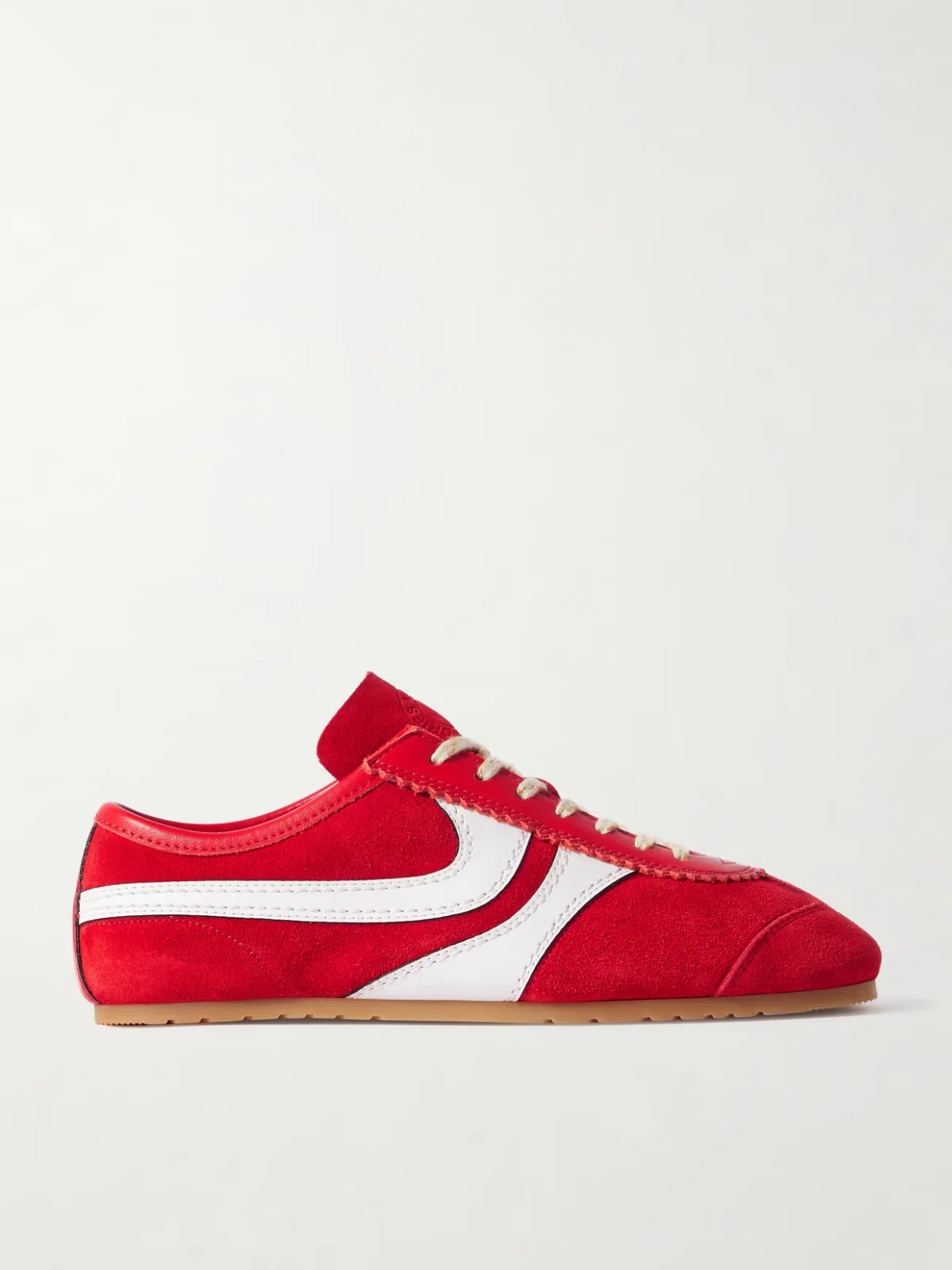 Leather-Trimmed Suede Sneakers