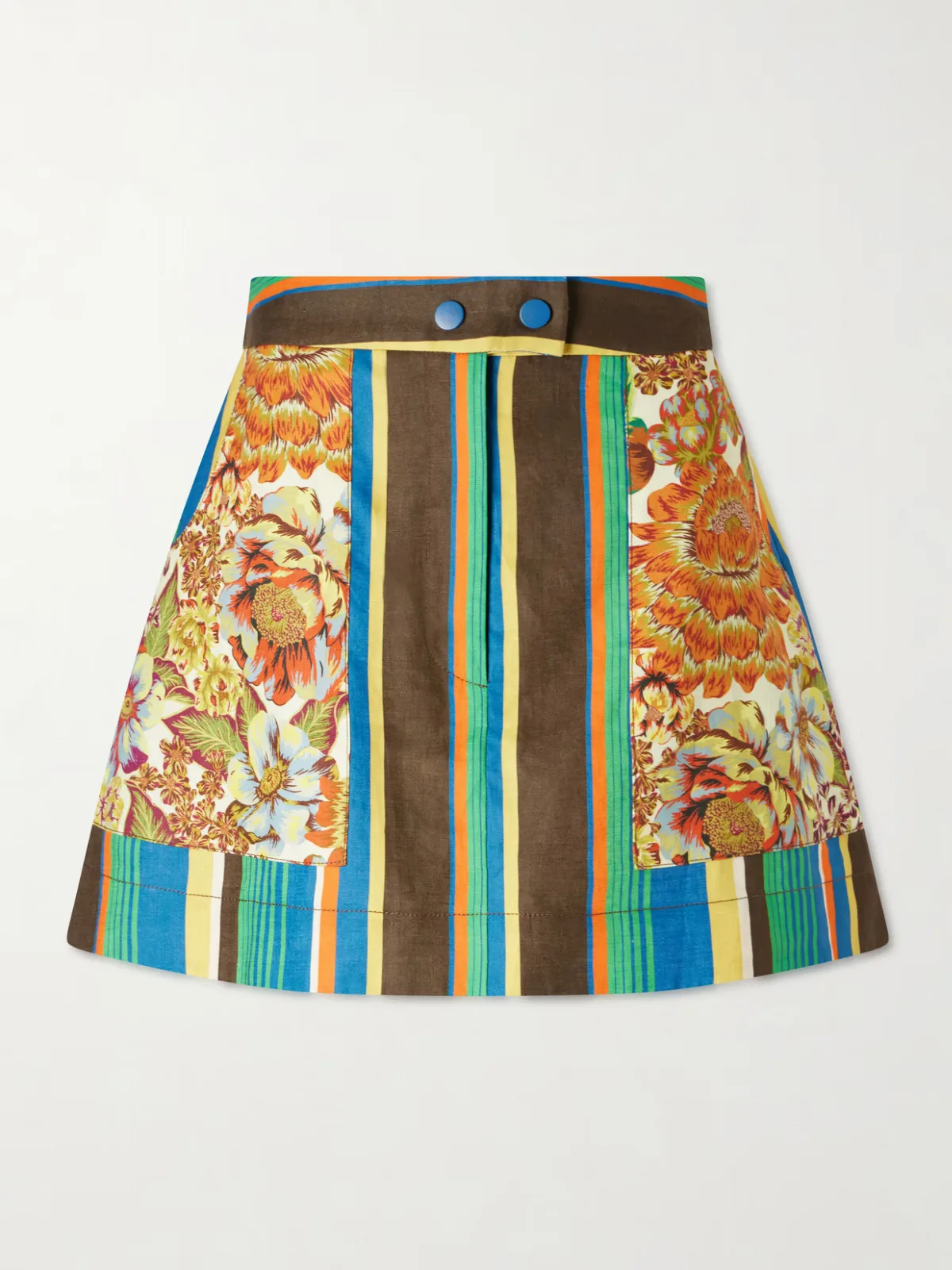 Striped Cotton Mini Skirt