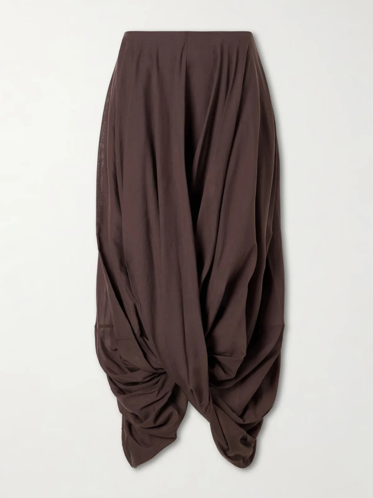 Draped Organic Cotton and Lyocell-Blend Maxi Skirt
