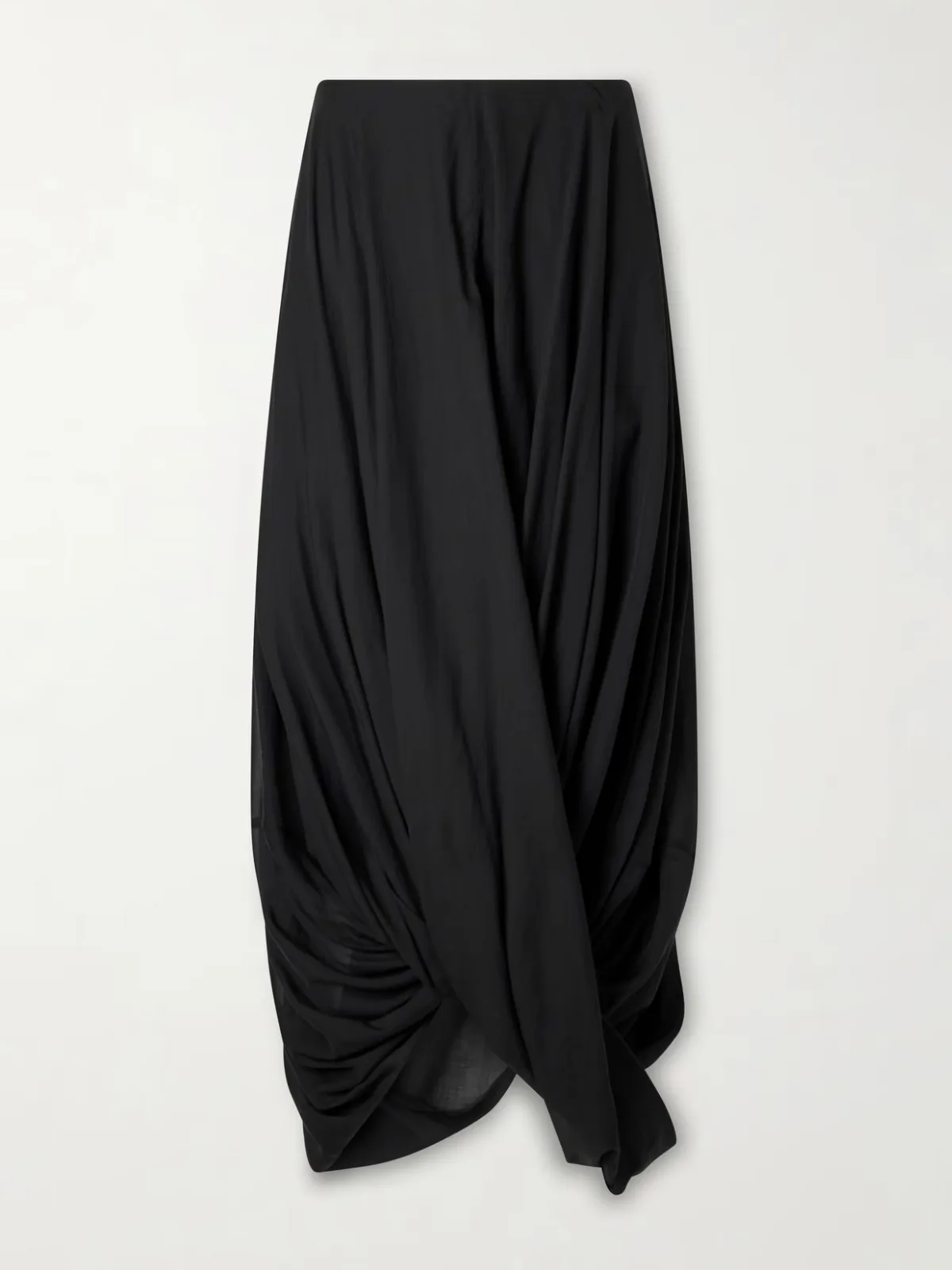 Cocoon Draped Lyocell and Organic Cotton-Blend Maxi Skirt