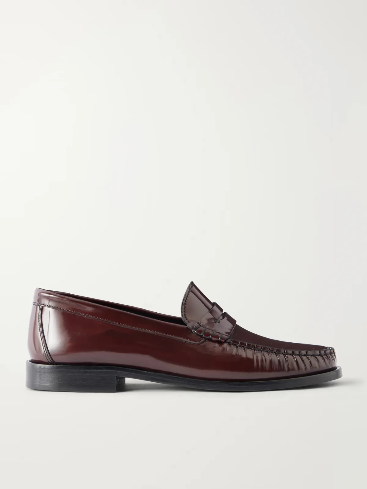 Terry Patent-Leather Penny Loafers