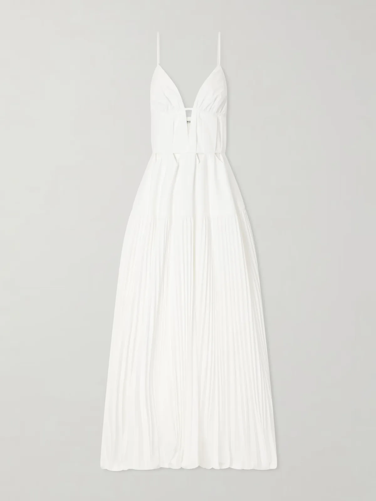 Selene Cut-Out Pleated Poplin Maxi Dress
