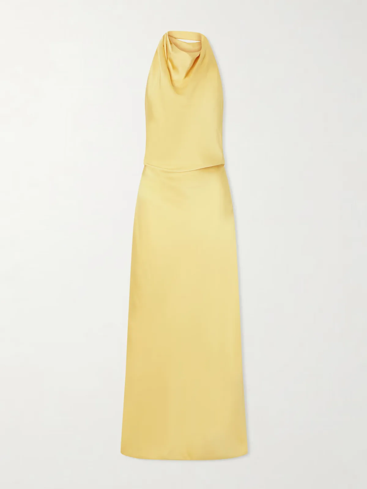 Reannon Draped Satin Halterneck Gown